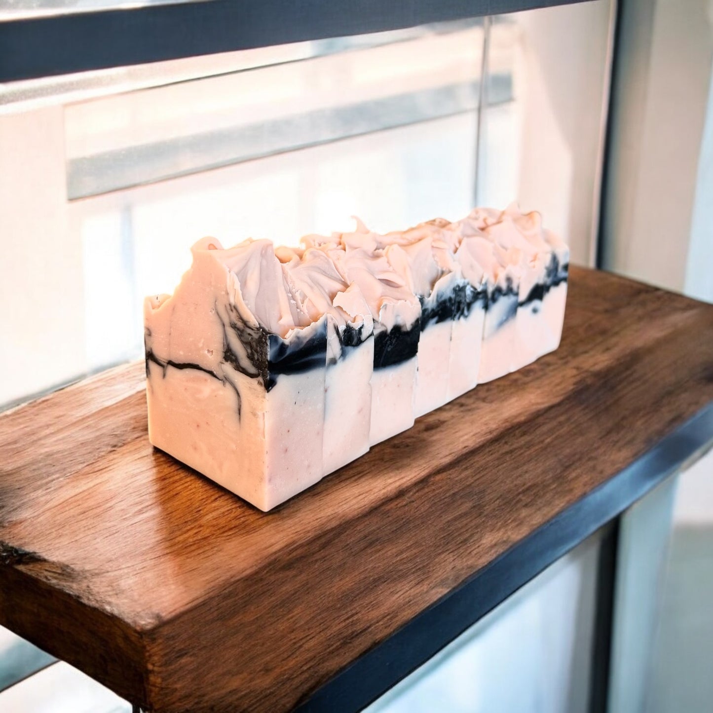 Blossom & Cedar Bar - (Rose, Lavender, Patchouli, Orange, Ylang Ylang & Cedarwood Essential Oil, French Pink Clay, Charcoal, Natural Bar Soap)